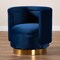 Baxton Studio Saffi Royal Blue Velvet Upholstered Gold Finished Swivel Accent Chair 163-10572 - alternate 5
